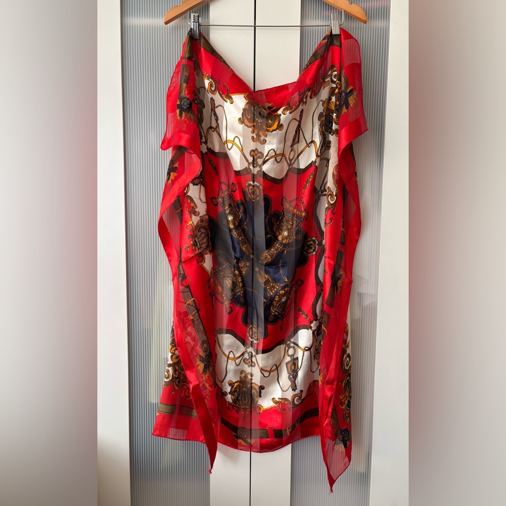 Vintage Thrifted Equestrian Print Scarf